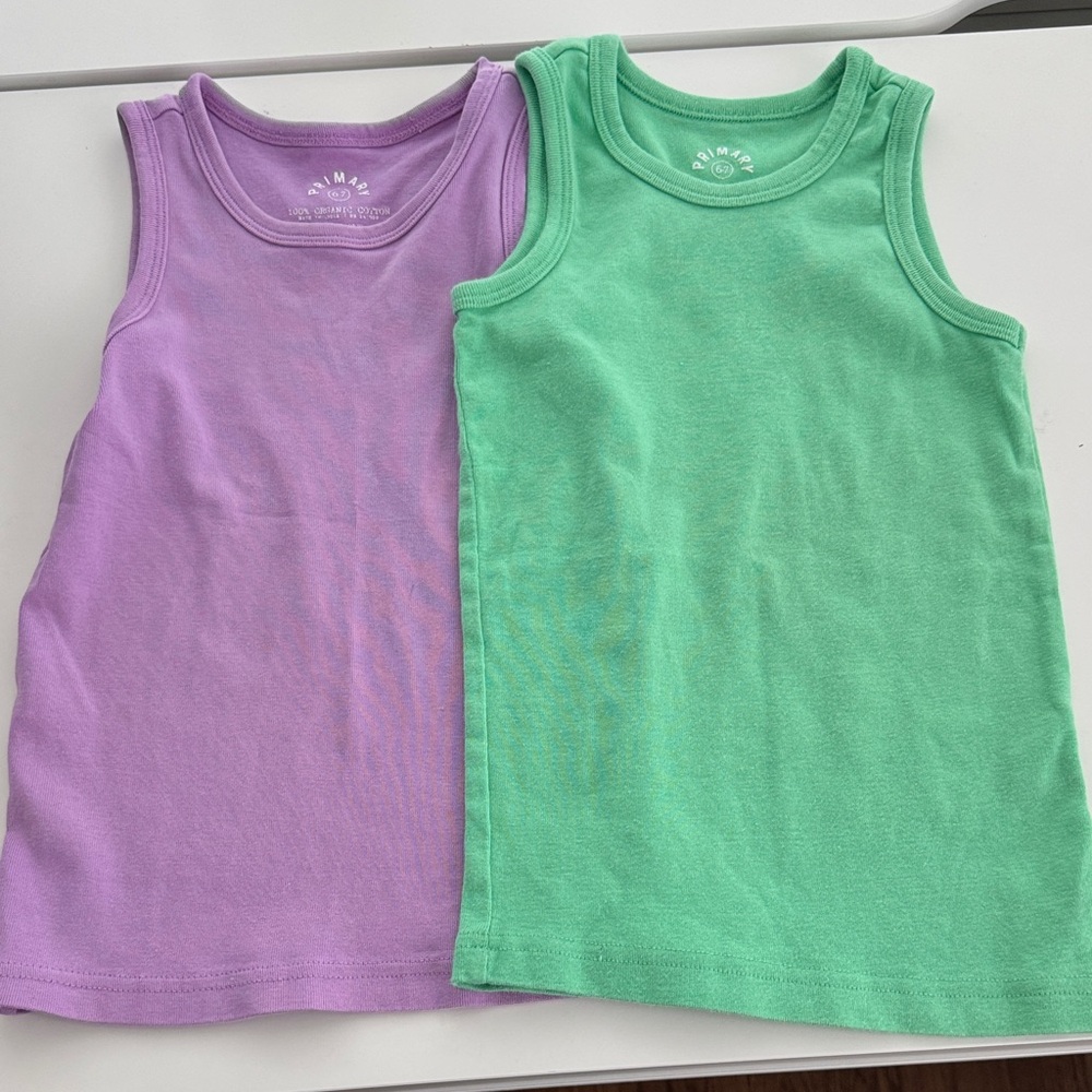 Primary Kids Tank Tops - Lavender and Mint